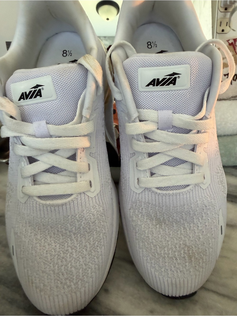 Avia White Memory Foam Lace-Up Sneakers